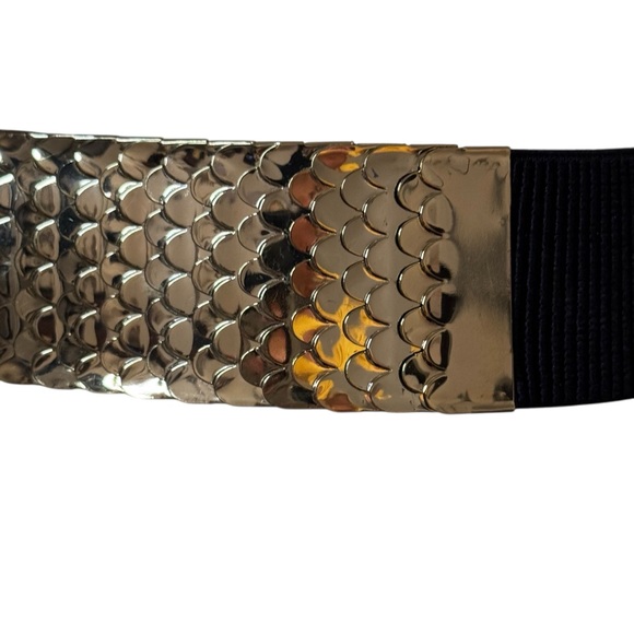 Metallic and Elastic Gold Fish Scale Belt - Picture 2 of 4